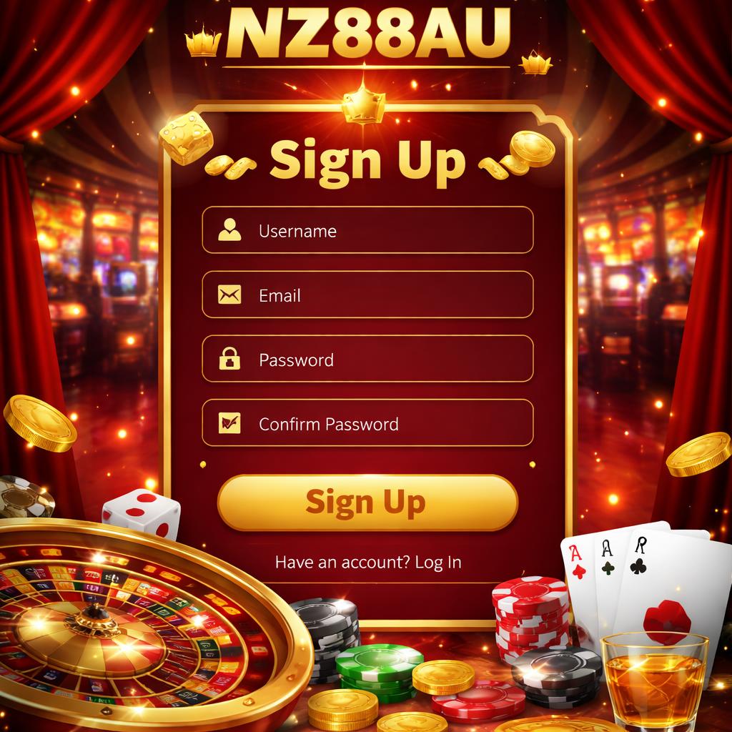 NZ88AU member login area for entering the casino platform and browsing a wide range of gaming options